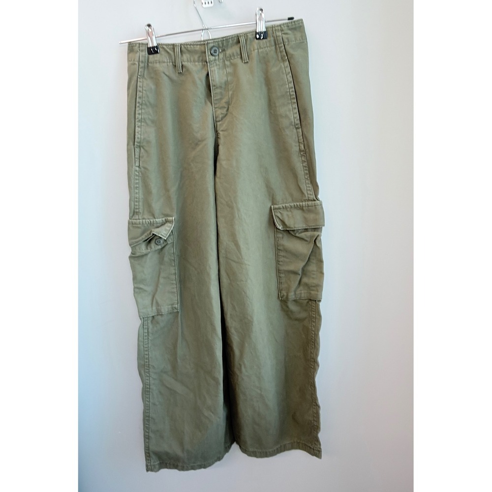 Levis Cargo Pants Womens 25 Olive Green Excellent Wide Leg High Rise Baggy